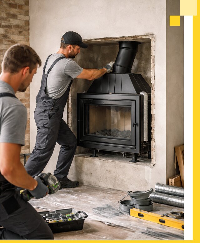 Установка каминных топок в Искитиме: монтаж, подключение