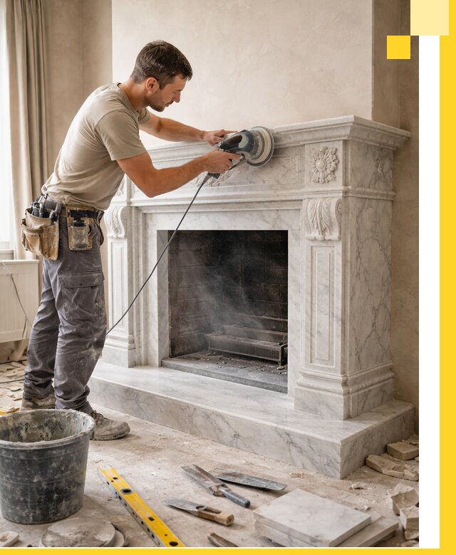 Изготовление и установка мраморных каминов в Искитиме под ключ