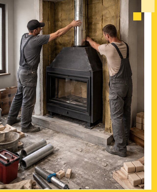 Изготовление и монтаж закрытых каминов в Искитиме под ключ