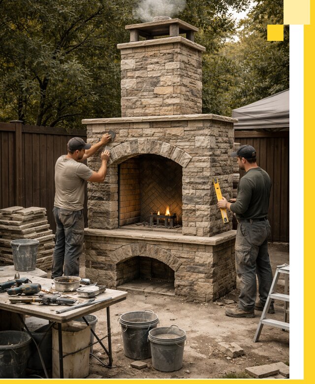 Проектирование и установка уличных каминов в Искитиме