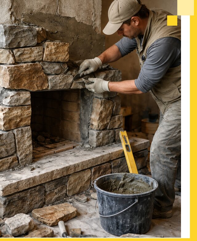 Изготовление и установка каменных каминов под ключ в Искитиме