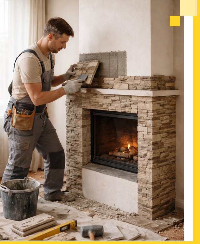 Изготовление и монтаж каминов для дома под ключ в Искитиме