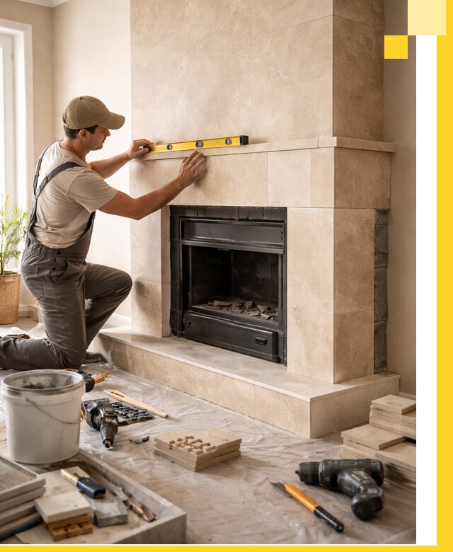 Установка и монтаж каминов в частном доме под ключ в Искитиме