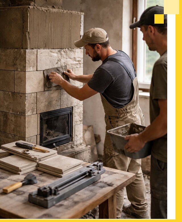 Профессиональная облицовка печей в Искитиме: керамика и камень