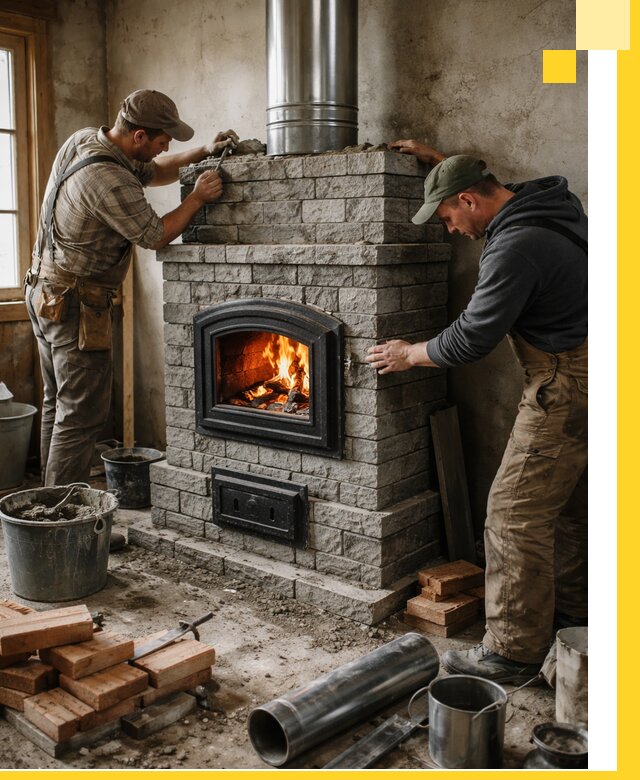 Производство, поставка и монтаж дровяных печей в Искитиме