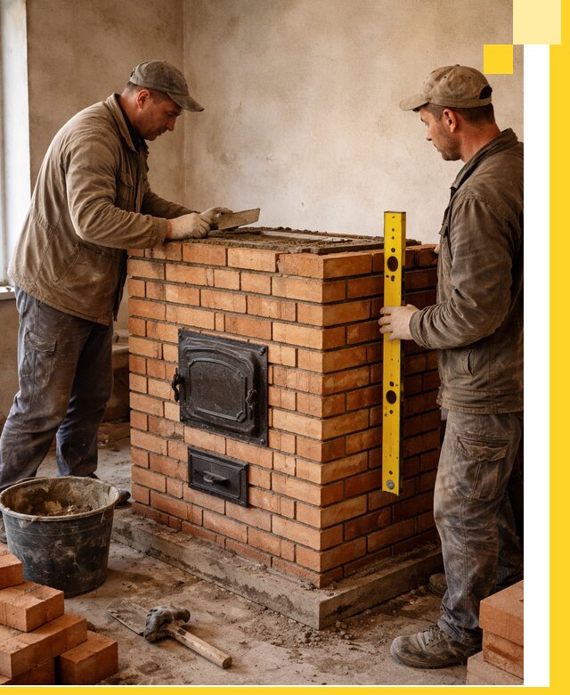 Отопительные печи под ключ в Искитиме, установка и сборка