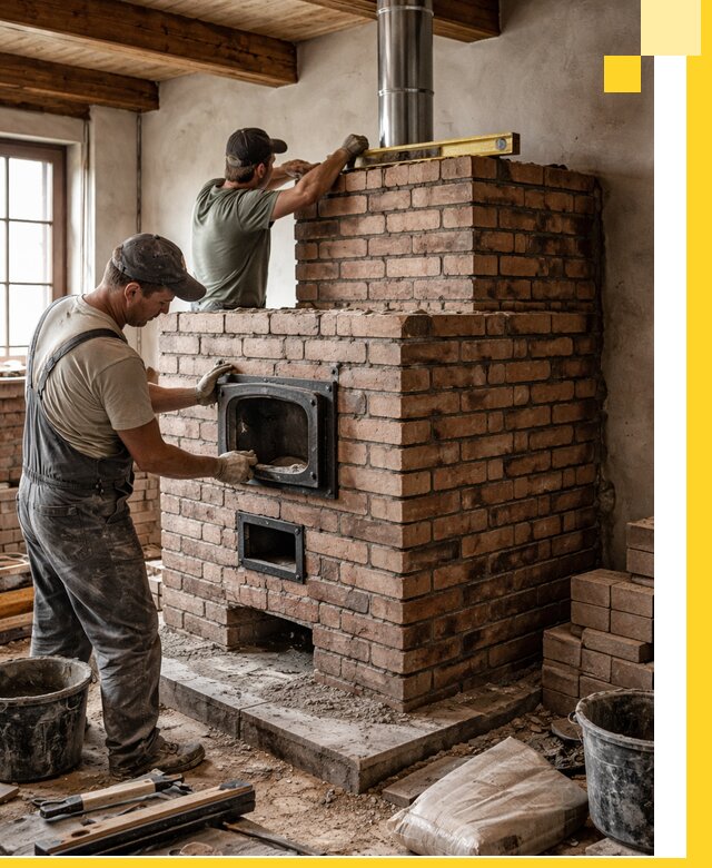 Печи для загородного дома под ключ в Искитиме — монтаж и сервис