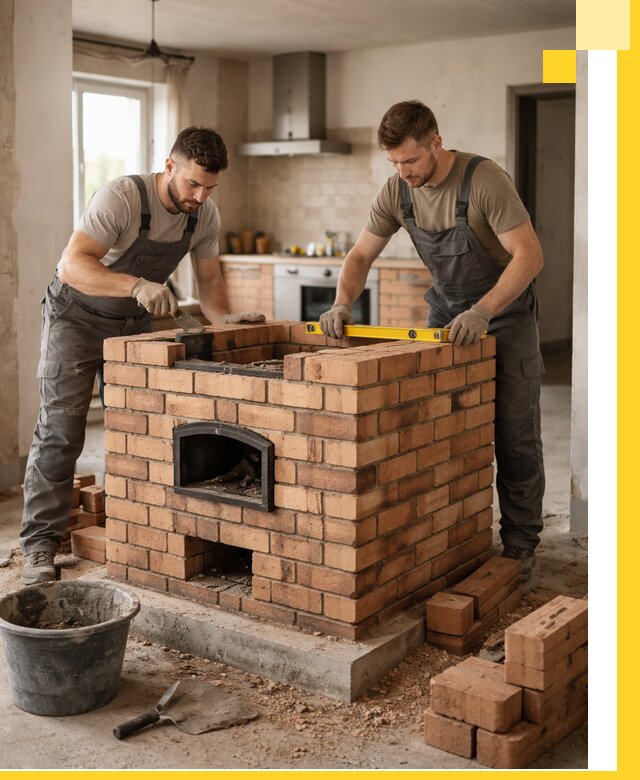 Установка и монтаж печей в частном доме в Искитиме под ключ