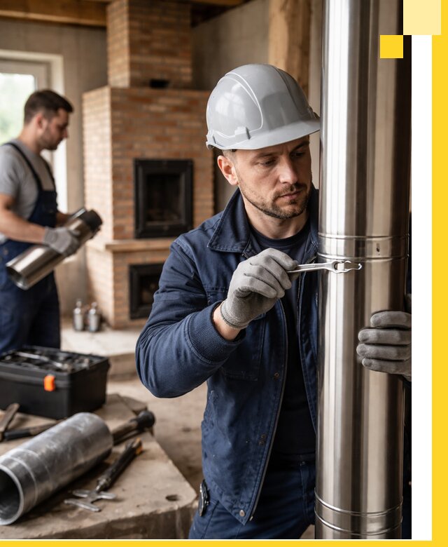 Профессиональный монтаж дымоходов для печей в Искитиме