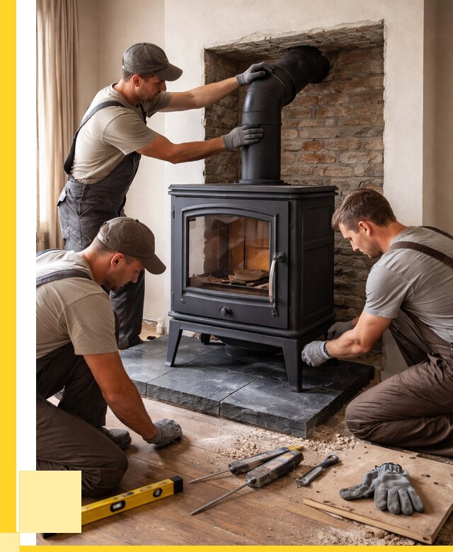 Монтаж печи камина в частном доме в Искитиме от 25480 р. | ЭриданСкм