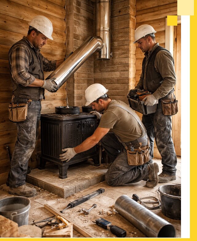 Профессиональный монтаж банных печей и дымоходов в Искитиме