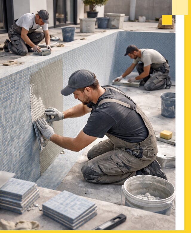 Облицовка бассейнов в Искитиме плитка мозаика гидроизоляция