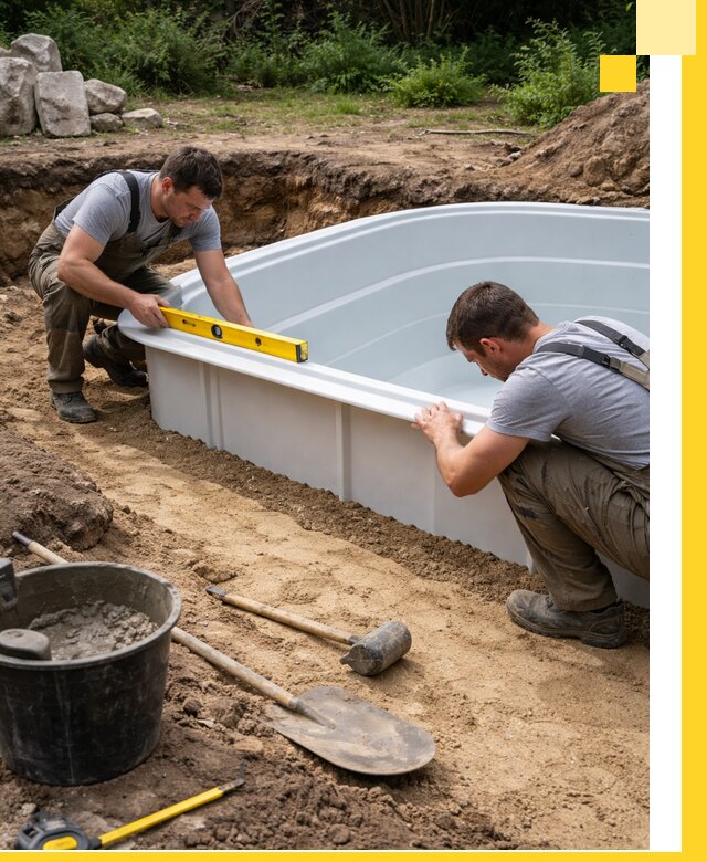 Производство и установка пластиковых бассейнов в Искитиме под ключ