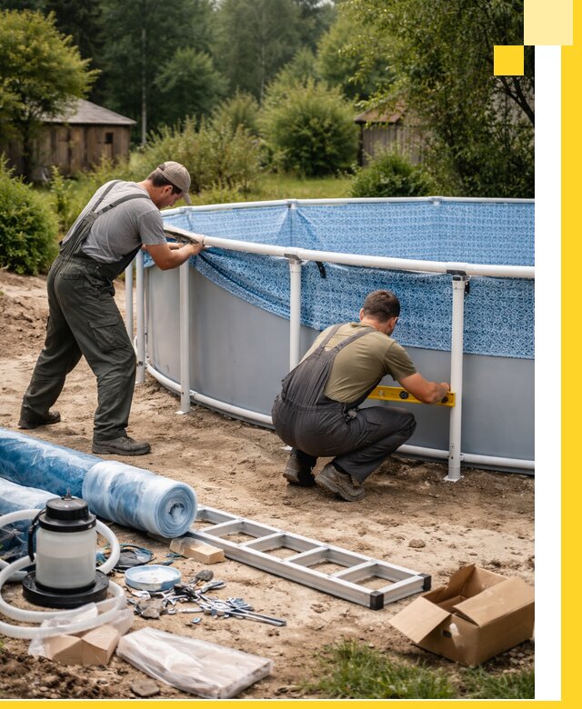 Установка и монтаж каркасных бассейнов в Искитиме под ключ