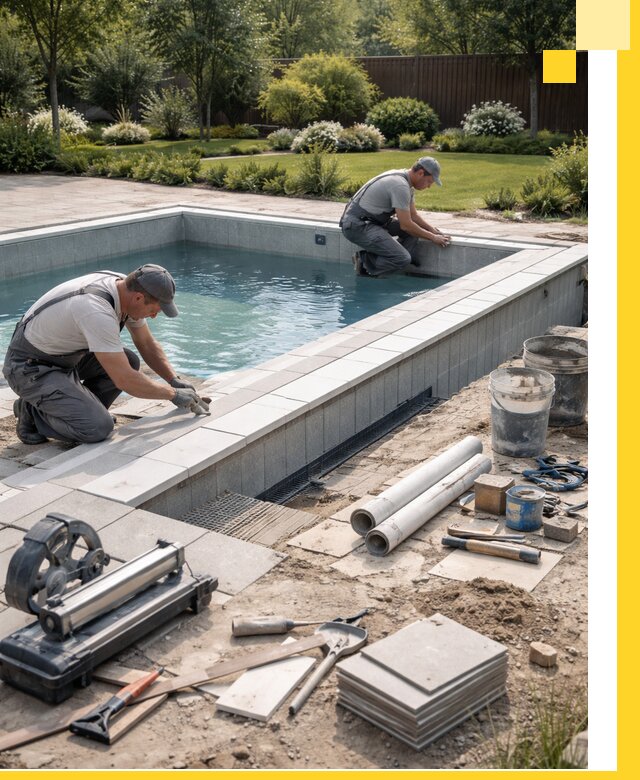 Строительство открытых бассейнов под ключ в Искитиме профессионально