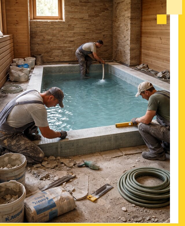 Проектирование и строительство бассейнов для бани в Искитиме