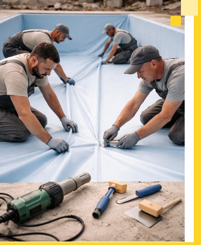 ПВХ пленка для бассейнов с монтажом и гарантией в Искитиме