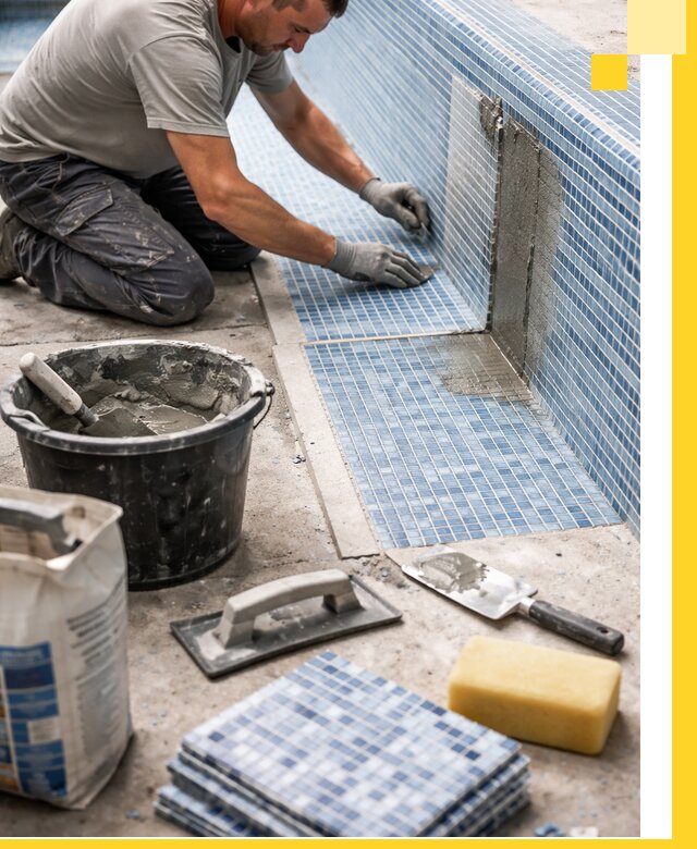 Укладка и ремонт мозаики для бассейнов под ключ в Искитиме