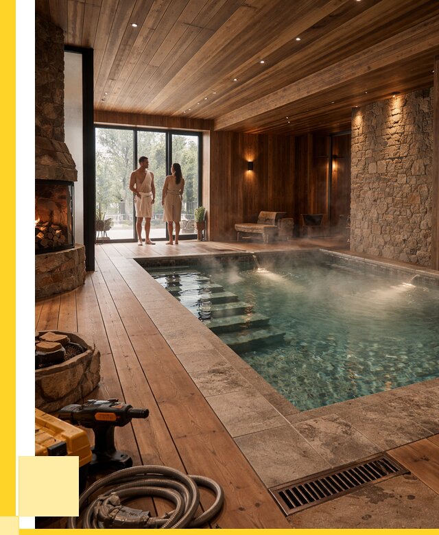 Проекты бань с бассейном под ключ в Искитиме от 76440 р., ЭриданСкм