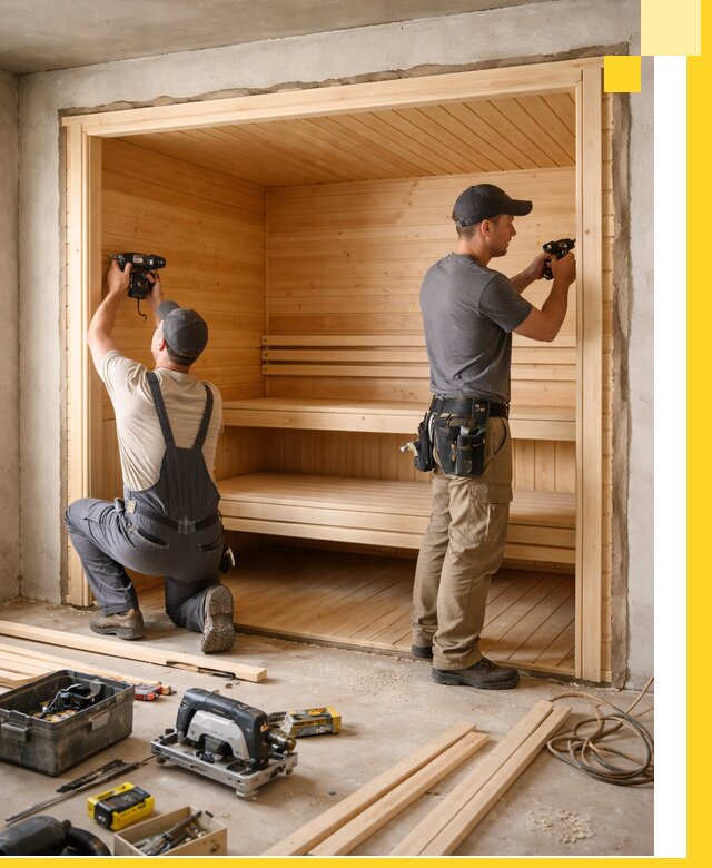 Монтаж саун под ключ в Искитиме — проектирование и установка