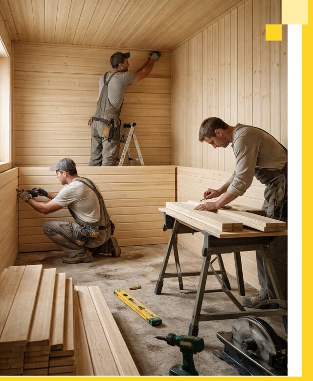 Обшивка саун в Искитиме из натуральной древесины под ключ