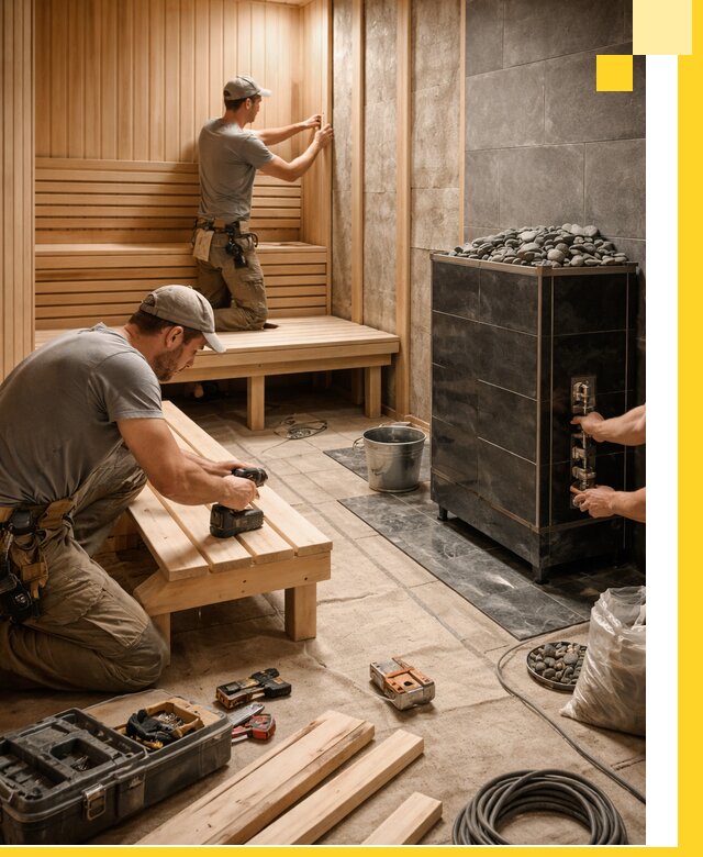 Дизайн и строительство интерьерных саун под ключ в Искитиме