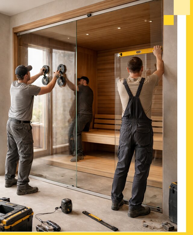 Производство и монтаж стеклянных саун под ключ в Искитиме