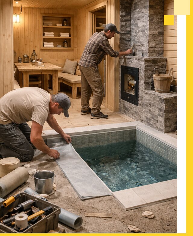 Строительство бань с комнатой отдыха под ключ в Искитиме