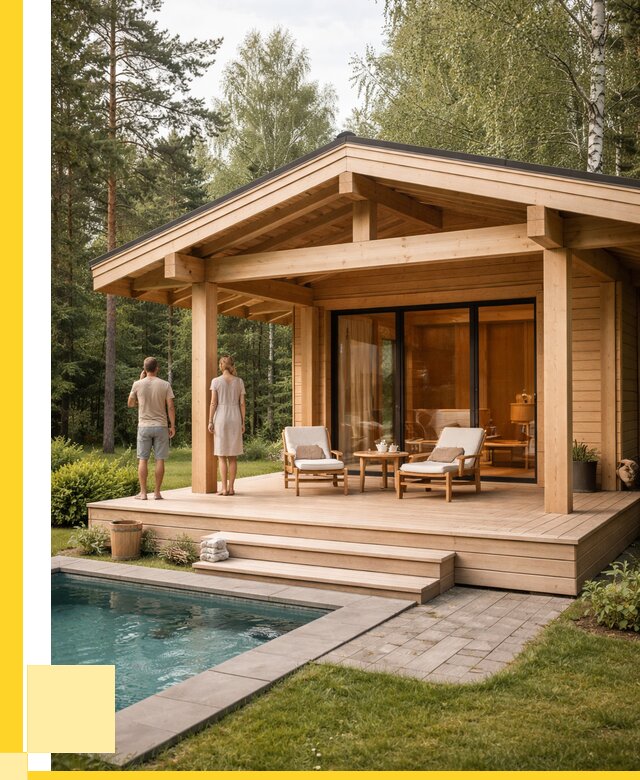 Бани с террасой под ключ в Искитиме от 611520 р. | ЭриданСкм