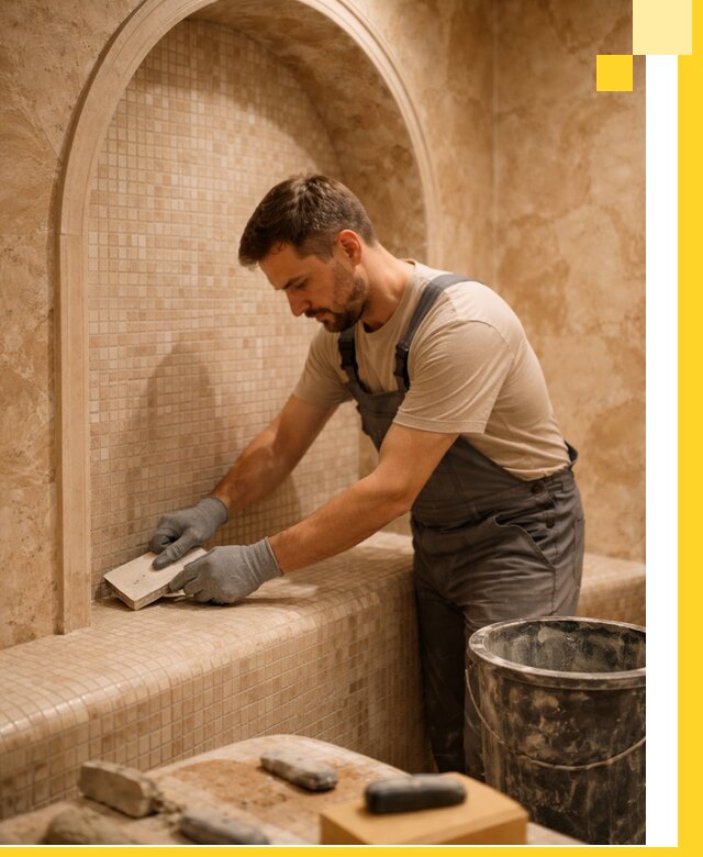 Профессиональная отделка хамамов с мозаикой под ключ в Искитиме