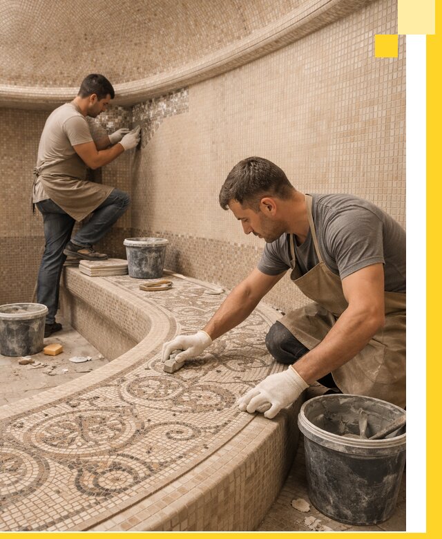 Плитка для хамама в Искитиме, укладка, подбор и поставка